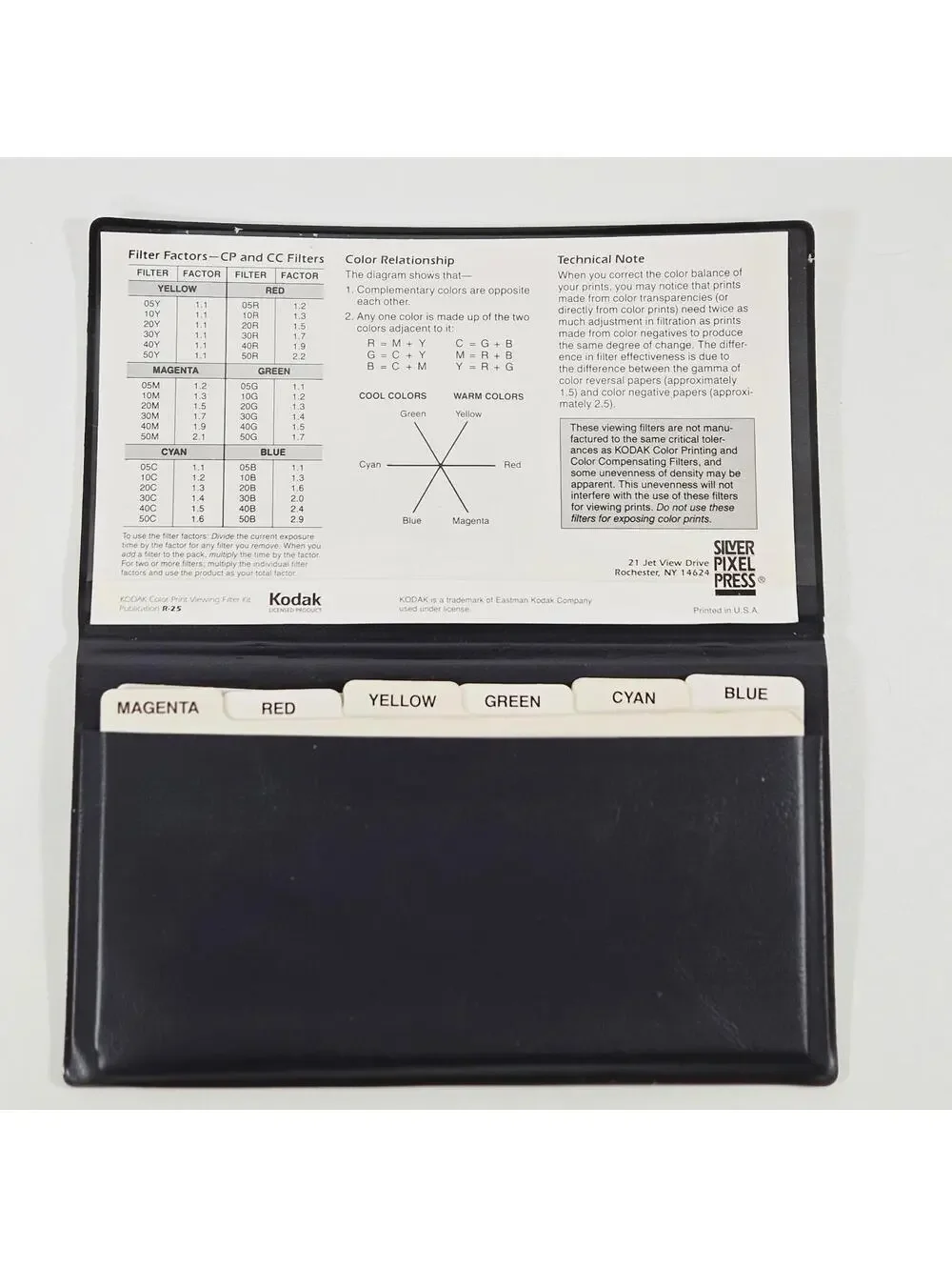 Vintage Kodak Color Print Viewing Filter Kit R-25 Darkroom Photo Filters